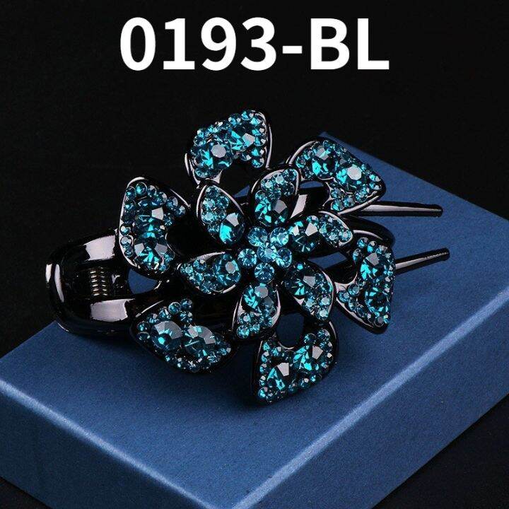 south-koreas-new-exquisite-rhinestone-flower-three-tooth-duckbill-clip-fashion-simple-hair-accessories