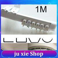 JuXie store 1M Flexible Ceiling Mounted Curved Curtain Track Rod Rail Straight Slide Windows Plastic Accessories Kit Home Decor