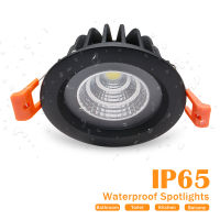 [DBF]IP65 Waterproof LED Ceiling Spot Light 5W 7W 12W 15W BlackWhite Round Recessed Light Bathroom Spot Light 3000K4000K6000K