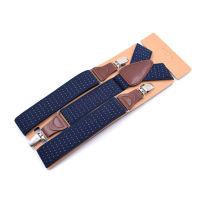 Men S Suspenders 3คลิป Jacquard Braces หนัง Suspensor เข็มขัดปรับได้สาย Vintage สายเอี๊ยมรัดกางเกงสำหรับบุรุษ