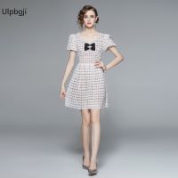 New Style White Sweet Water Soluble Lace Retro Puff Sleeve Fairy Dress