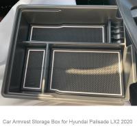 ที่เท้าแขนรถกล่องเก็บสำหรับ Hyundai Palisade LX2 2020การควบคุมกลางภาชนะเก็บรักษาจัดเก็บอัตโนมัติ Organizer ถาด