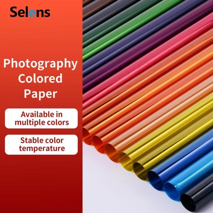 Selens 40x50CM Lighting Gels CTO Photo Lights Gel Filters Transparent