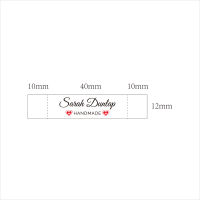 Clothing Labels, Washable, Cotton, Custom Tags, Personalized Name, Handmade, Sewing Gift, 12mm x 60mm, With Love (MD5262)