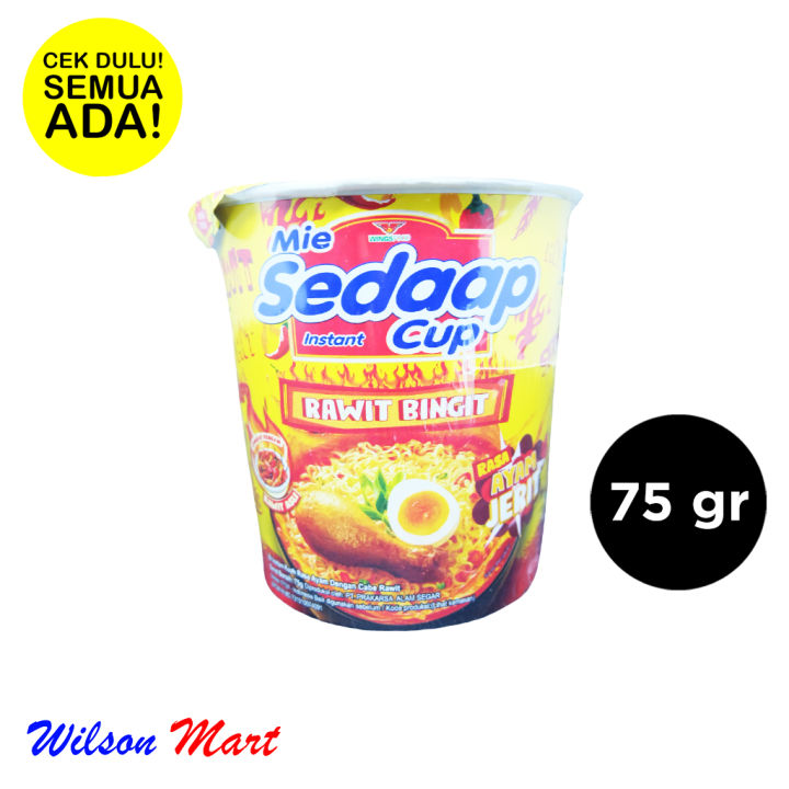 Mie Sedaap Cup Instant Rawit Bingit Rasa Ayam Jerit 75 Gram Lazada