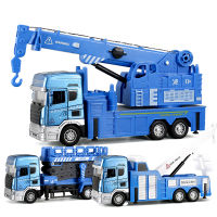 Large Open Door Alloy Rescue Car Model Toy Pull Back Sound And Light Simulation Lift Truck Towing Crane Model Boy Toy