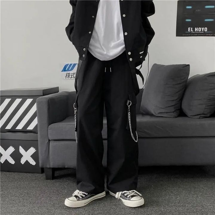 Black Chain Cargo Trousers  Trousers  Select UK