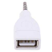 AUX Audio Car Plug Jack white Converter Adapter USB 2.0 Female to 3.5mm Male