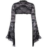 Spot parcel postJY22221 Summer New 2023 European and american womens clothing Bell Sleeve Loose Sexy Lace Cutout Bag Tie Wire Blouse for Women