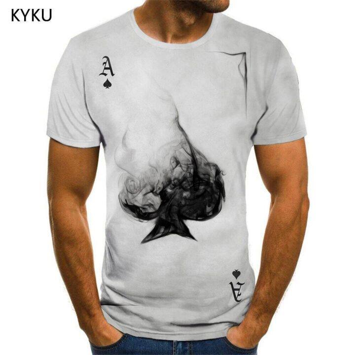 KYKU Brand Poker T shirt Playing Cards Clothes Gambling Shirts Las Vegas  Tshirt Clothing Tops Men