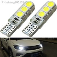 ◐◕♗ 2x T10 5W5 W5W LED Bulbs Car interior Dome Reading Light 12V 7500K 6SMD Auto Wedge Side Clearance Lamp Silicone waterproof White