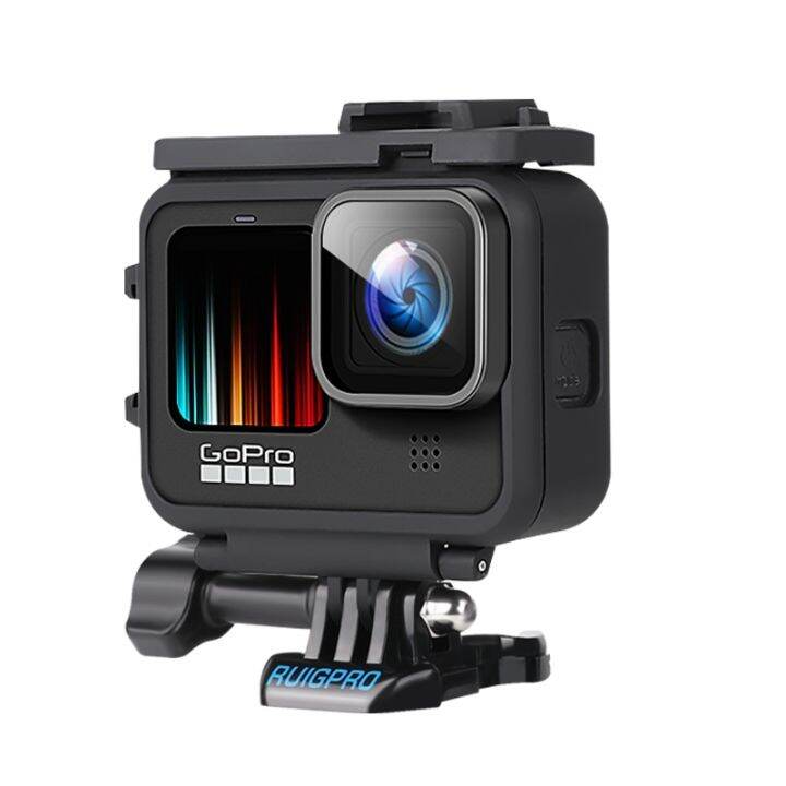 ใช้-gopro11อุปกรณ์เสริม-gopro10-9กรณีกรงกระต่ายฝากขอบเคสป้องกันไมโครโฟนเป็นไฟเติม