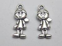 50 Tibet Silver Kid Boy Charms Pendants 19X8mm