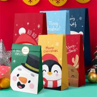 12Pcs Christmas Paper Bags Santa Claus Snowman Holiday Xmas Party Favor Bag Candy Cookie Pouch Gift Bag Wrapping Christmas Bags