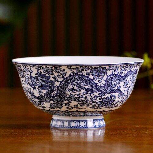 เครื่องครัวเซรามิก4-5-visual-jingdezhen-guanpai4จานชามสูงของขวัญเซรามิคชามโบราณจีน