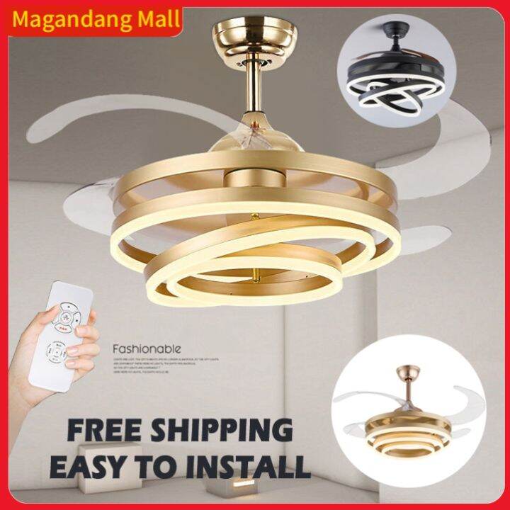 Ceiling fan lamp LED frequency conversion lighting hidden fan lamp