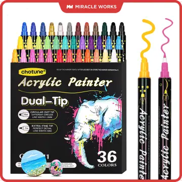 24 Pastel Acrylic Paint Pens Special Color Series Markers Set (3mm