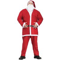 ❤COD❤ Cheap Christmas Costume Santa Claus Cosplay Outfit Belt Beard Hat Pants Set Xmas Party Dressup