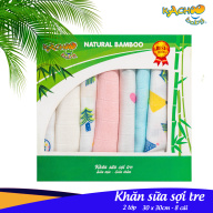 Hộp 8 khăn sữa sợi tre cho bé, mềm mại thấm hút tốt, thương hiệu KACHOO kích thước 30 30cm thumbnail
