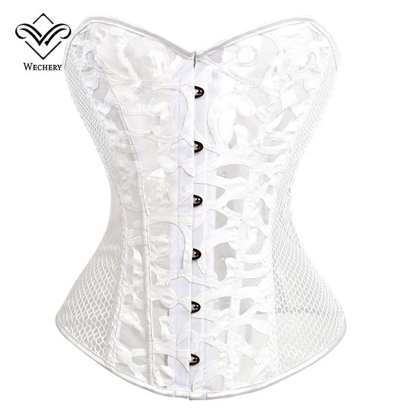 SHUNAICHI Corset Corselet Sexy Lace Lingerie Women Hollow Out Corsages  Overbust Black Tops Bustier Plus Size Belly Slimming Sheath S-6XL