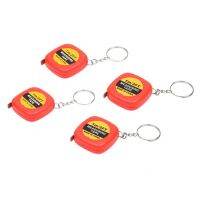 4 Pcs Multifunction Red Case 1 Meter 3 Feet Mini Tape Measure W Key Ring