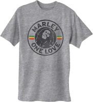 Bob Marley Mens Short-Sleeve ONE Love Graphic T-Shirt Heather (Grey)