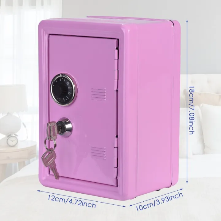 DIOSMIO Children's Coin Bank Locker With Unit Code Lock And Key Mini