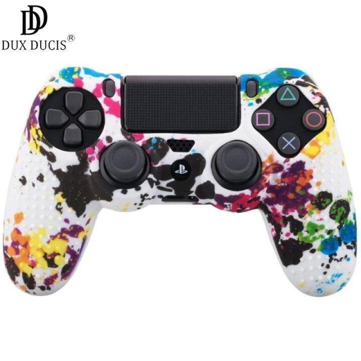 camouflage-case-graffiti-studded-dots-silicone-rubber-gel-skin-for-ps4-slim-pro-controller-cover-case-for-dualshock4