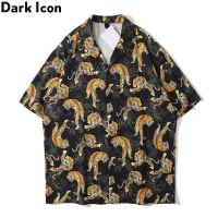 ◘☁☬ เสื้อเชิ้ตโปโลแ ขนสั้นลาย Dark Icon Tiger แฟชั่นสําหรับผู้ชาย