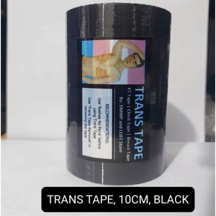 New 2023 TRANS TAPE Black 10cm Waterproof KT Tape Chest Tape Boobs Tape