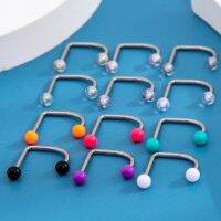 12PCS U-Shaped Nose Nail Lip Ring With Multi-Color Ball Body jewellery