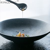 （glistening shop） KINGLANGPorcelain สีดำ ColorFruits ชามอาหารก๋วยเตี๋ยวชามบนโต๊ะอาหาร