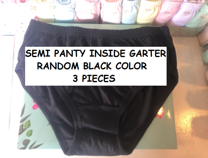 SEMI PANTY INSIDE GARTER 3 PIECES RANDOM BLACK DESIGN (ORCHIDS) Lazada PH