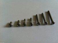 หัวปุ่มสแตนเลส M2x5mm เกลียวเมตริก100ชิ้นซ็อกเก็ตหกเหลี่ยมสลักเกลียวที่เจาะฝา