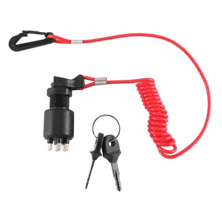 Ignition Switch Key Safety Lanyard Lock Assembly for OMC BRP 1996 Up