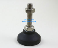 4 Pieces Adjustable Thread 50mm Dia Round Base M12 x 50mm Leveling Foot Mount Pad