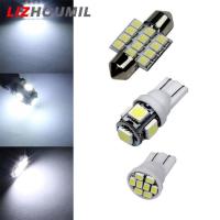 LIZHOUMIL 13ชิ้นโคมไฟ Led ไฟอ่านหนังสือรถยนต์ T10ไฟโดม,5smd อะลูมินัมอัลลอยป้ายทะเบียนรถอุปกรณ์ตกแต่งภายใน