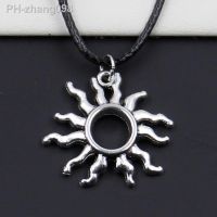 Fashion Sun Sunshine Tibetan Silver Color Pendant Necklace Choker Charm Black Leather Cord Factory Price Handmade Gift