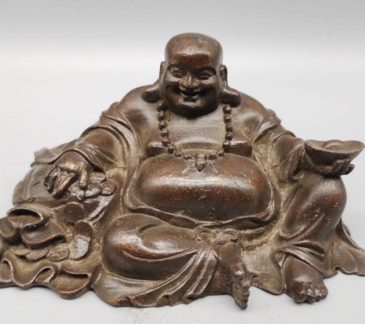 จีนทองเหลือง-maitreya-พระพุทธรูปงานฝีมือขนาดเล็กรูปปั้น