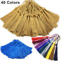 100 Pcs 13 ซม. Silky Tassels ไหมขัดฟันที่คั่นหน้าพู่กับห่วงสายไฟจีน Knot Tassels สำหรับเครื่องประดับทำ DIY Craft อุปกรณ์เสริม-vn4958570