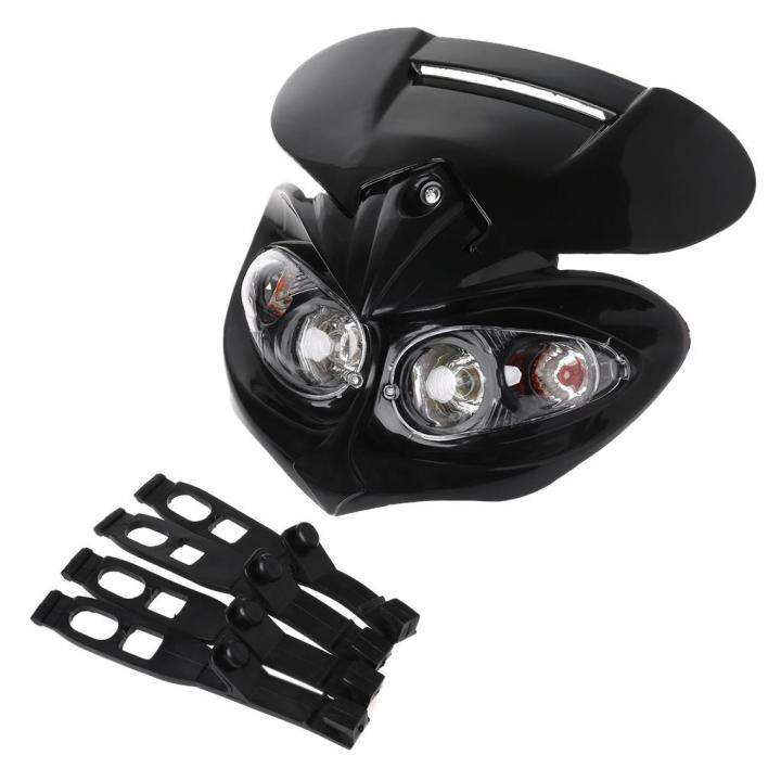 Universal Motocross Headlight Fairing Head Lamp High / Low Beam Street ...