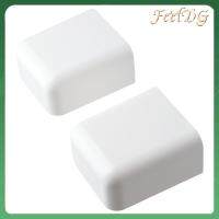 FEELDG 4Pcs ติดผนังด้วยตนเอง กล่องเก็บของสำหรับเก็บ สีขาวขาว 3.9x3.5x1.9นิ้ว ที่ใส่ปากกาสีขาว ของตกแต่งบ้าน อะคริโลไนไตรล์บิวทาไดอีนสไตรีน ที่ยึดโทรศัพท์มือถือระยะไกล ห้องน้ำในห้องน้ำ