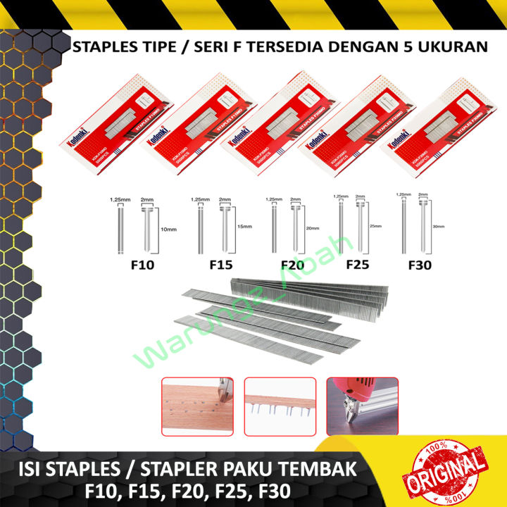 Isi Ulang Refil Refill Air Finish Nailer Nail Gun Seteples Steples Stapler Staples Staple Paku