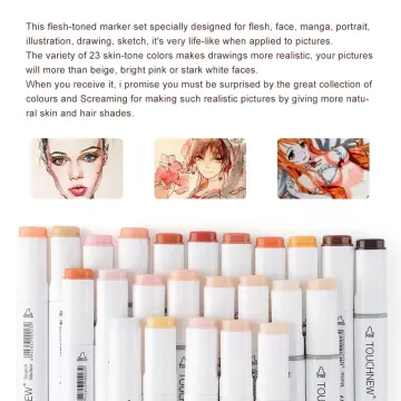 1 Skin Color Marker Tones Set Art Markers Pen Artist Dual Headed Alcohol  Based Manga Brush