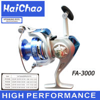 รอก รอกสปิ้น Haichao รุ่น -FA3000 สี บลอนด์-น้ำเงิน อุปกรณ์ตกปลา รอกตกปลา รอกสปิ้นตกปลา ตกปลา สีเทาอมทอง เบ็ดตกปลา เหยื่อปลอม เหยื่อตกปลา