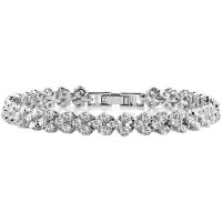 Swarovski Outlet Discount Sparkling Three Rows of Diamond Roman Bracelet Womens Crystal Bracelet Valentines Day Gift 【SSY】