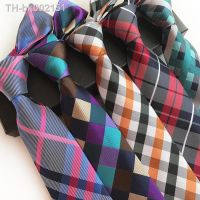 ﹍ Fashion 8cm Silk Tie Balck Bule Plaid Jacquard weave Necktie for Men Business Wedding Party Formal Neck Ties Accessories