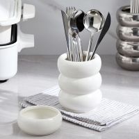 Kitchen Ceramic Chopsticks Basket Chopsticks Bucket Chopsticks Cage Drain Rack Chopsticks Spoon Storage Box