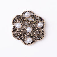 5pcslot Alloy Creative Rhinestone Gold Pearls Pendant Button Ornaments Jewelry Earrings Choker Hair bag DIY Jewelry Accessories