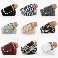 Canvas Braided Womens Belt Alloy Pin Buckle Mens Belt Multicolor Versatile Casual Elastic Belt Wholesale Belts